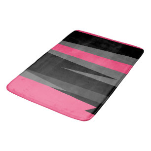 pink grey and black abstract bath mat
