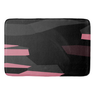 pink grey and black abstract   bath mat