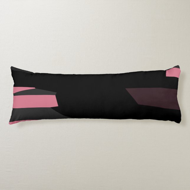 pink grey and black abstract  body cushion (Front)