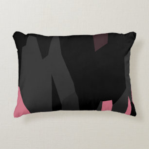 pink grey and black abstract  decorative cushion