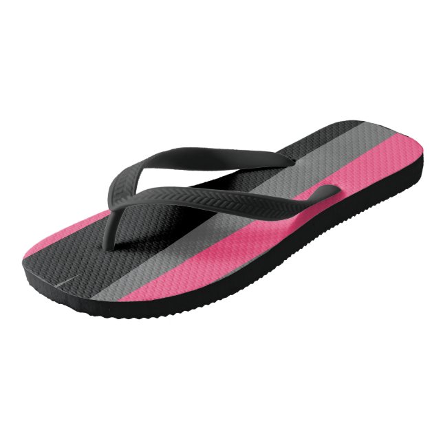 pink grey and black abstract     flip flops (Angled)