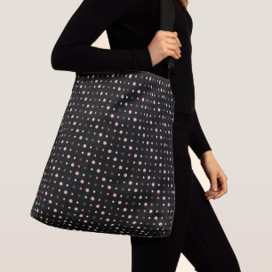 Pink, grey and black dots crossbody bag