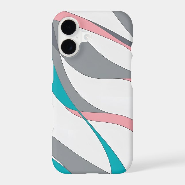Pink, Grey and Blue Abstract iPhone 17 case (Back)
