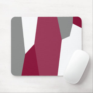 Pink Grey and White Abstract Mouse Mat
