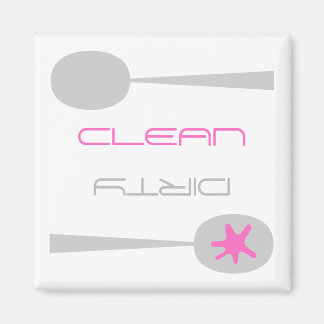 Pink, Grey and White, Clean or Dirty Dishwasher Magnet