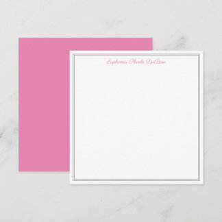 Pink Grey and White Elegant Square Flat Thank You Card