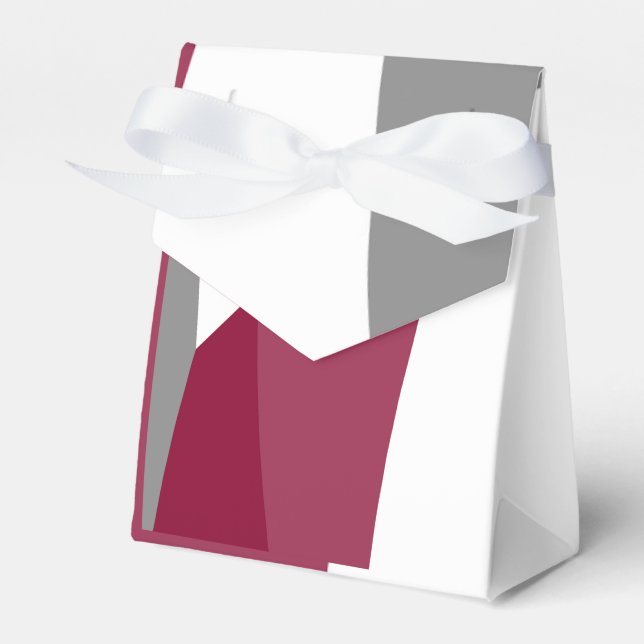 Pink Grey and White   Favour Box (Front Side)