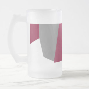 Pink Grey and White Frosted Glass Beer Mug