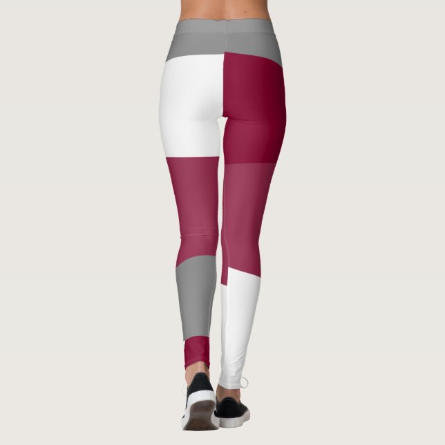 Pink Grey and White   Leggings (Back)