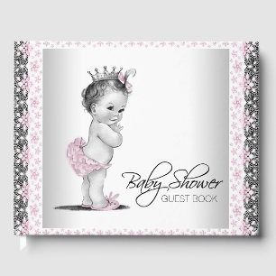Pink Grey Baby Shower Guest Book