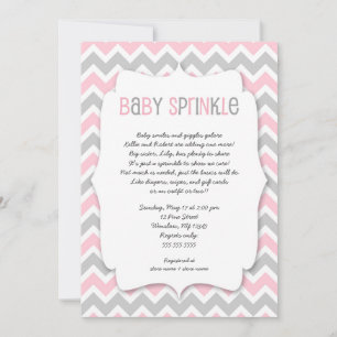 Pink Grey Baby Sprinkle / girl baby shower invite