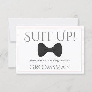 Pink & Grey Be My Groomsman Card