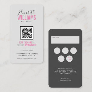 Pink Grey Beauty Salon QR Code Loyalty & Business Card