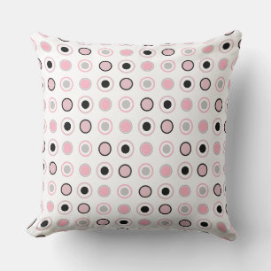 Pink, grey, black and white cushion
