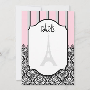 Pink, grey, black, stripe, chandelier  announcement