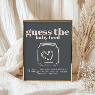 Pink Grey Boho Typography Baby Guess Baby Food Poster