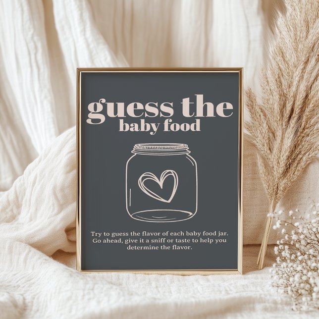 Pink Grey Boho Typography Baby Guess Baby Food Poster (Creator Uploaded)