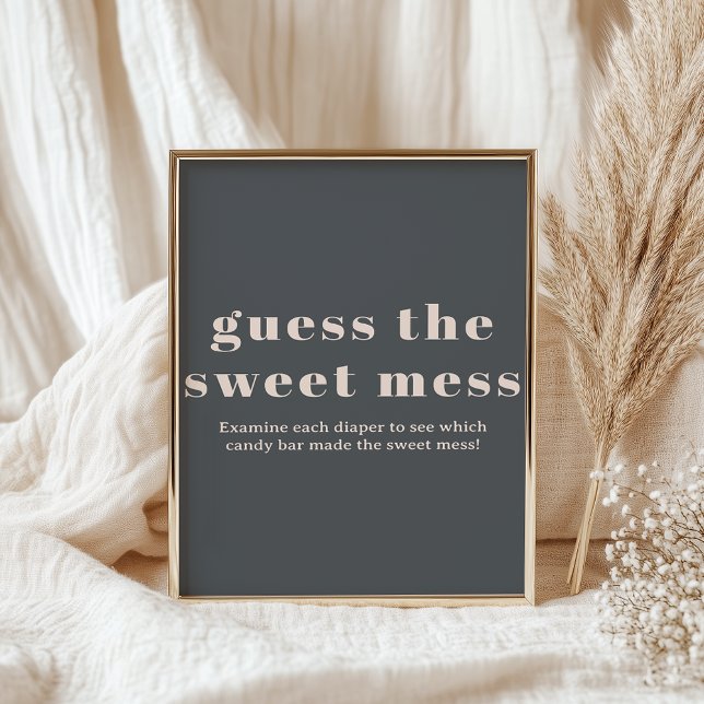 Pink Grey Boho Typography Baby Guess Sweet Mess Poster (Creator Uploaded)