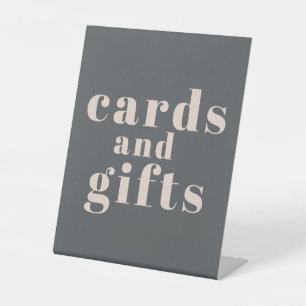 Pink Grey Boho Typography Baby Shower Cards Gifts Pedestal Sign