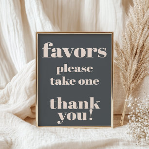 Pink Grey Boho Typography Baby Shower Favours Sign