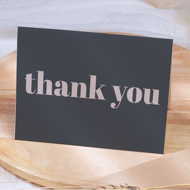 Pink Grey Boho Typography Baby Shower Thank You (Creator Uploaded)