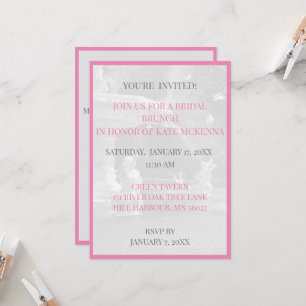  Pink/Grey  Bridesmaid luncheon brunch Invitation