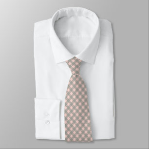 Pink Grey Buffalo Check Lumberjack Plaid Pattern Tie