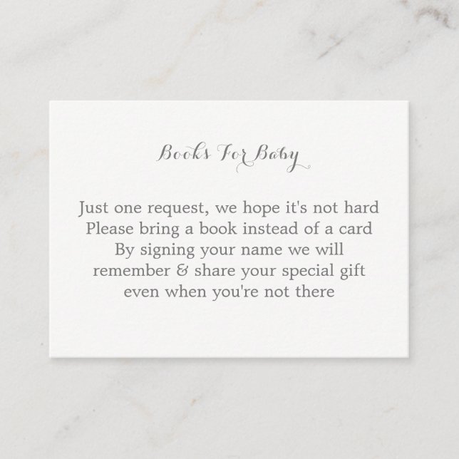 Pink Grey Bunny Rabbits Books For Baby Enclosure Card (Front)