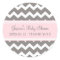 Pink Grey Chevron Baby Shower Favour Stickers