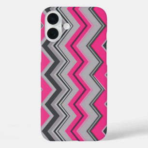Pink & Grey Chevron Design iPhone Case