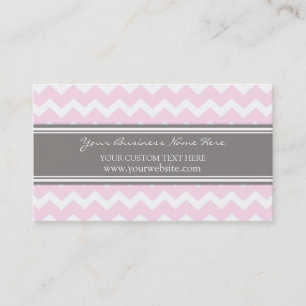 Pink Grey Chevron Retro Business Cards