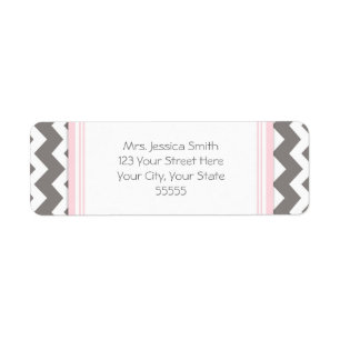 Pink Grey Chevrons Custom Return Address Labels