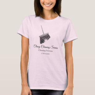 Pink Grey Cleaning Services Maid Hause Keeping T-Shirt