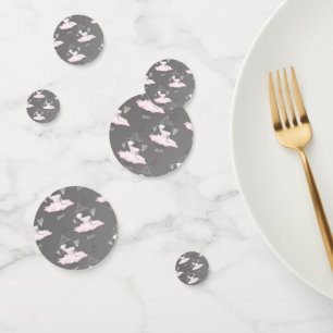 Pink & Grey Couture Ballerina Birthday Party Confetti