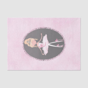 Pink & Grey Couture Ballerina Birthday Party Tissue Paper