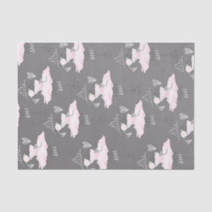 Pink & Grey Couture Ballerina Birthday Party Tissue Paper