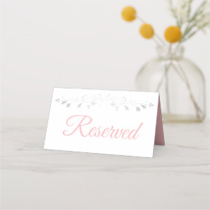 Pink & Grey Elegant Wedding Reserved Place Card