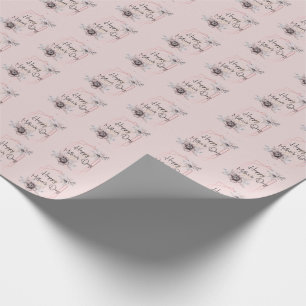  Pink Grey Floral Mother's Day  Wrapping Paper