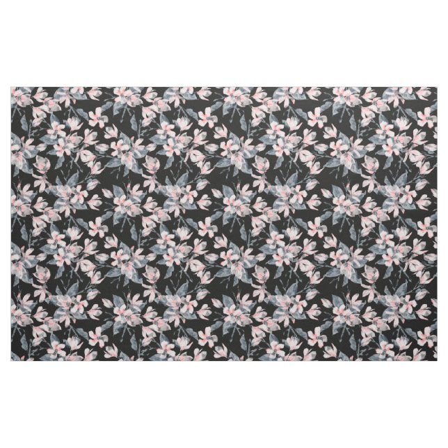 Pink & Grey Floral Watercolor Pattern Fabric (Fat Quarter)