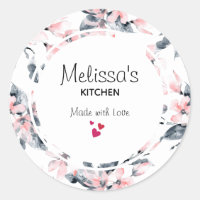 Pink & Grey Floral Watercolor Pattern Kitchen