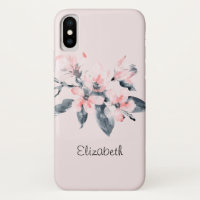 Pink & Grey Flowers Classy Watercolor