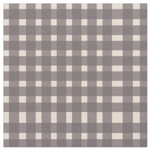 Pink Grey Gingham Pattern Fabric