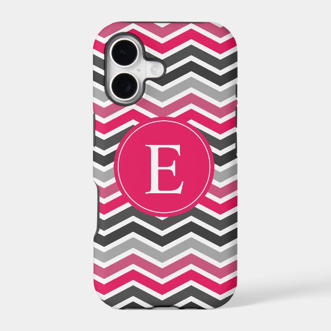 Pink Grey Grey Chevron Monogram (Back)