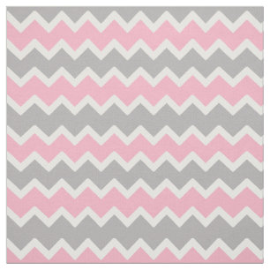 Pink Grey Grey Chevron Zigzag Pattern Fabric