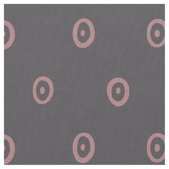 Pink & Grey Hand Drawn Circles Pattern Fabric (Close Up)