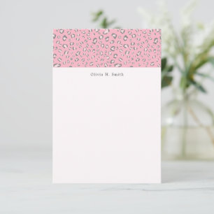 Pink Grey Leopard 2 personalised Card