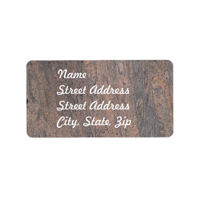 Pink & Grey Marble Address Sticker (Front)