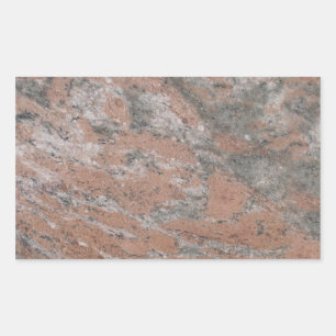 Pink & Grey Marble Rectangle Sticker