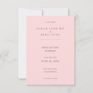 Pink & Grey Minimalist Modern 2 V2 Save The Date