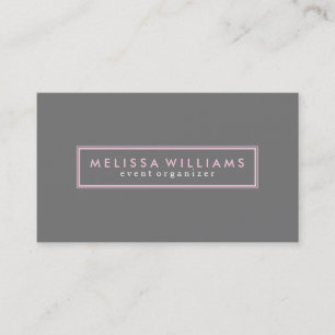 Pink & Grey Modern Geometric Simple Design Business Card